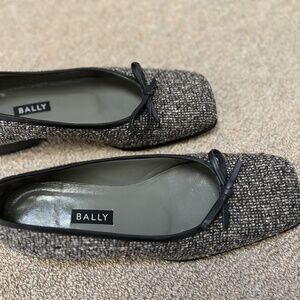 Bally tweed ballerina flats - boucle brown / black / white  - very "COCO C"